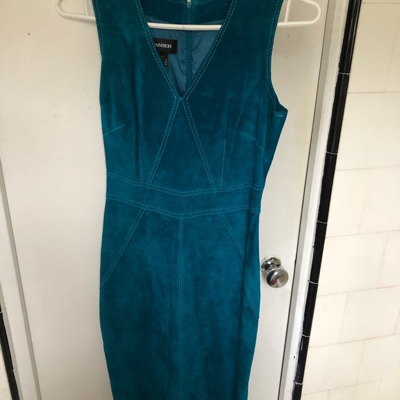 Danier leather, teal suede dress, size 0, new with tags - Picture 3 of 7